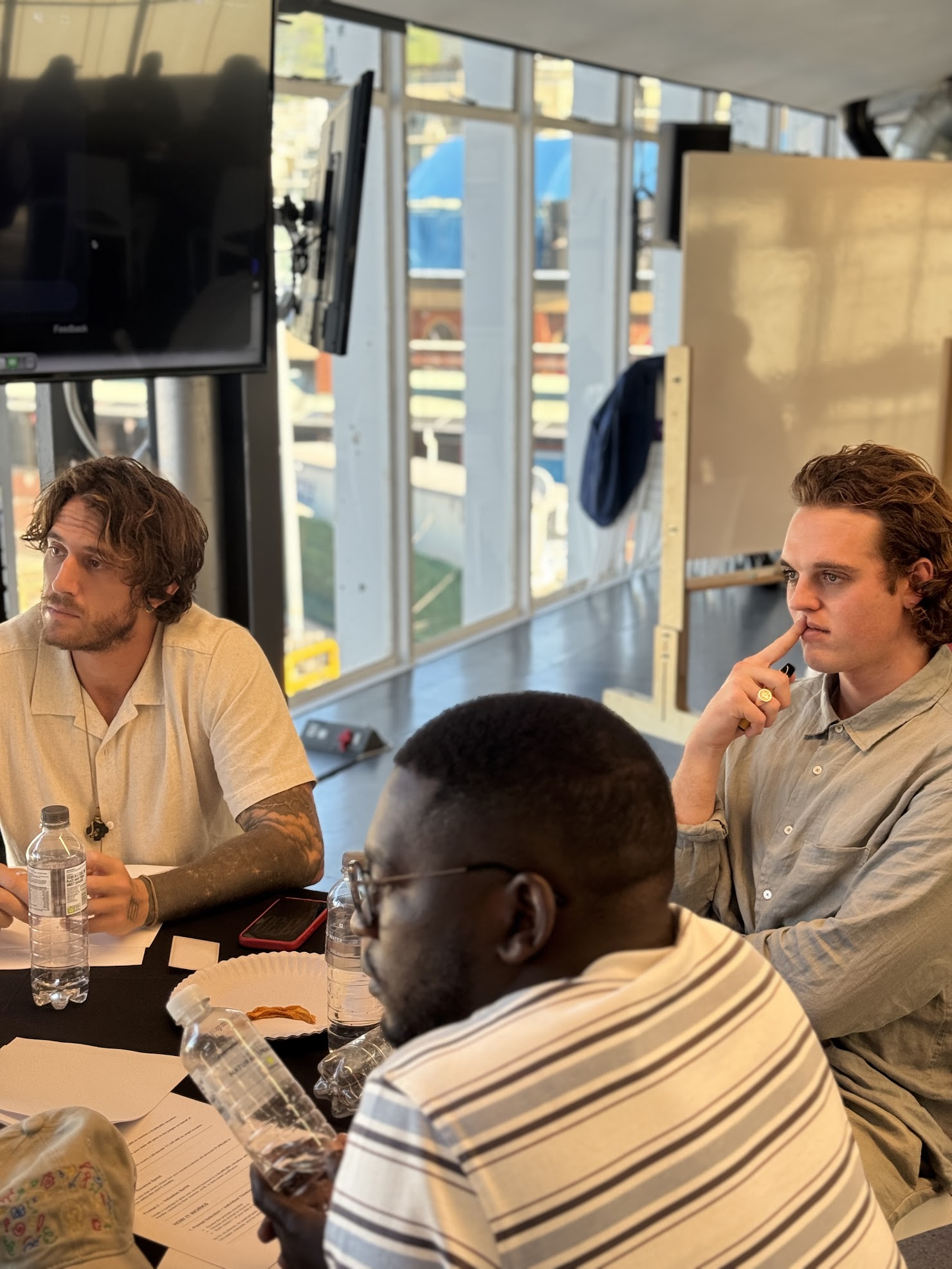 Founders listening during a working session